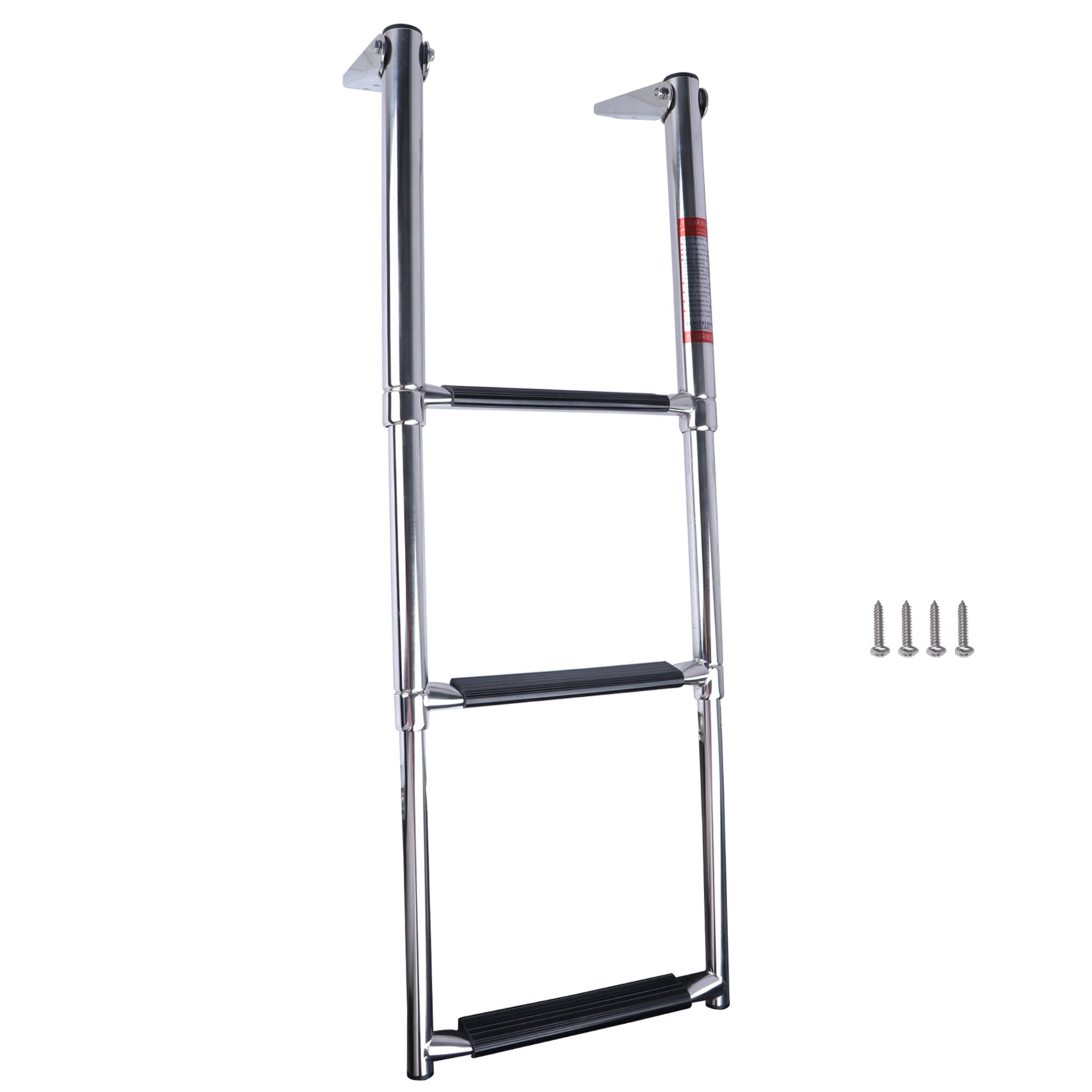 3 Step Boat Ladder, Marine Grade Stainless Steel Telescoping Folding Pontoon Boat Ladder Dock Swim Ladder for Boat Yacht