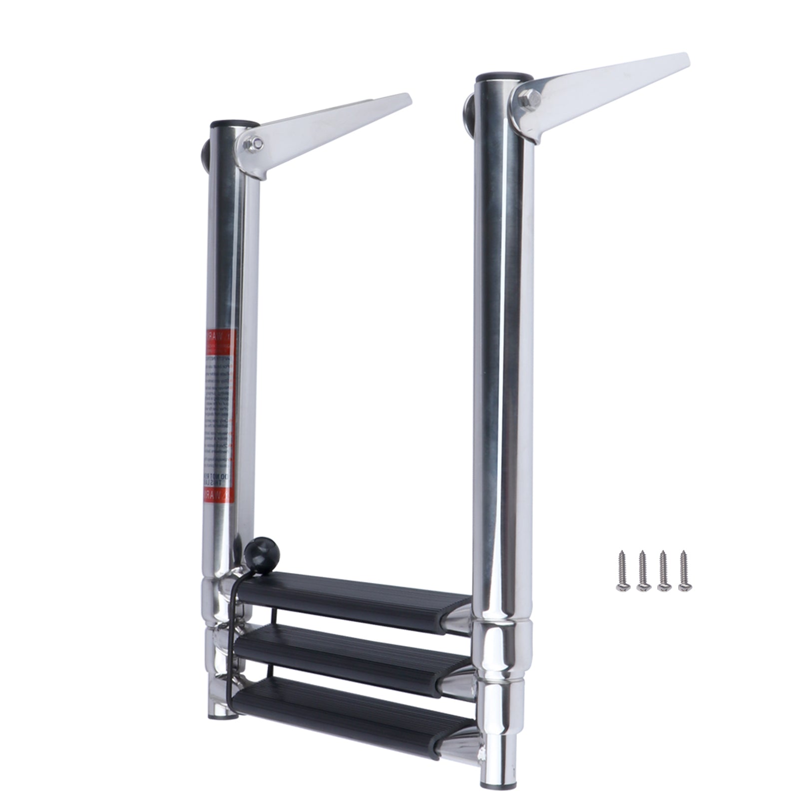 3 Step Boat Ladder, Marine Grade Stainless Steel Telescoping Folding Pontoon Boat Ladder Dock Swim Ladder for Boat Yacht