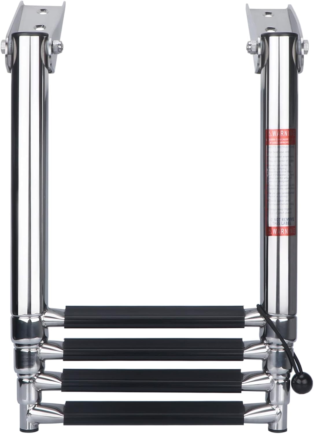 4 Step Boat Ladder, Stainless Steel Telescopic 4 Step Pontoon Boat Ladder, Extendable Dock Ladder for a Pontoon, Max. Load 900 Pound Capacity Marine Telescoping Ladder for Boat Yacht