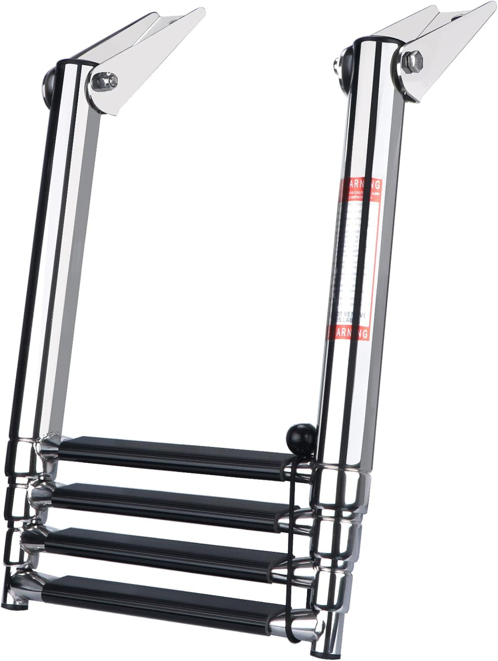 4 Step Boat Ladder, Stainless Steel Telescopic 4 Step Pontoon Boat Ladder, Extendable Dock Ladder for a Pontoon, Max. Load 900 Pound Capacity Marine Telescoping Ladder for Boat Yacht