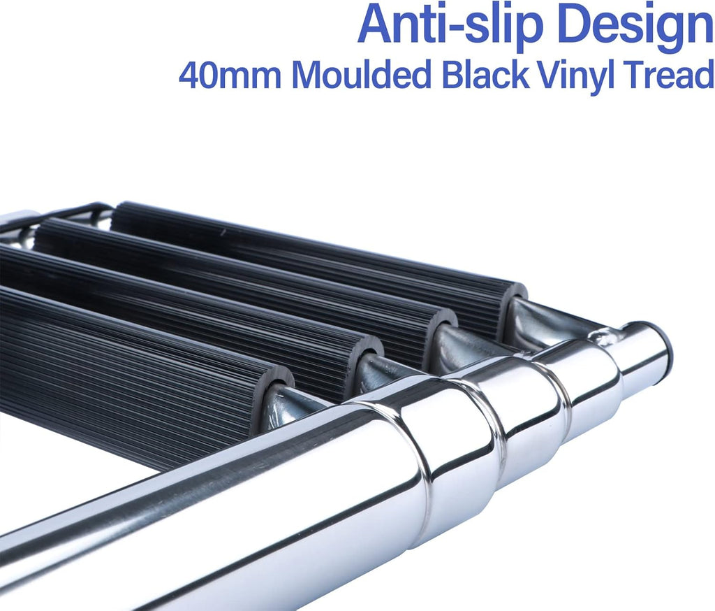 4 Step Boat Ladder, Stainless Steel Telescopic 4 Step Pontoon Boat Ladder, Extendable Dock Ladder for a Pontoon, Max. Load 900 Pound Capacity Marine Telescoping Ladder for Boat Yacht