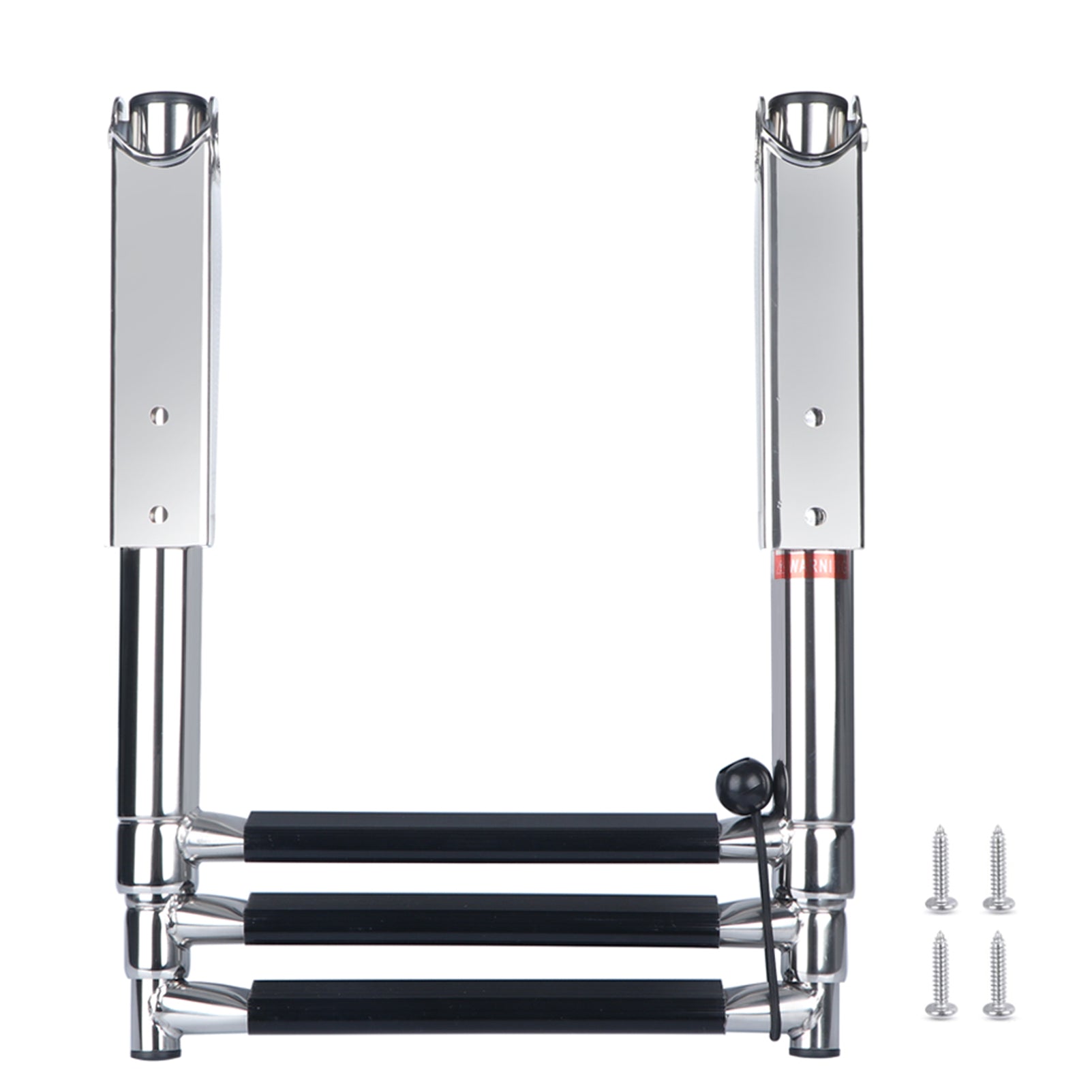 3 Step Boat Ladder, Marine Grade Stainless Steel Telescoping Folding Pontoon Boat Ladder Dock Swim Ladder for Boat Yacht